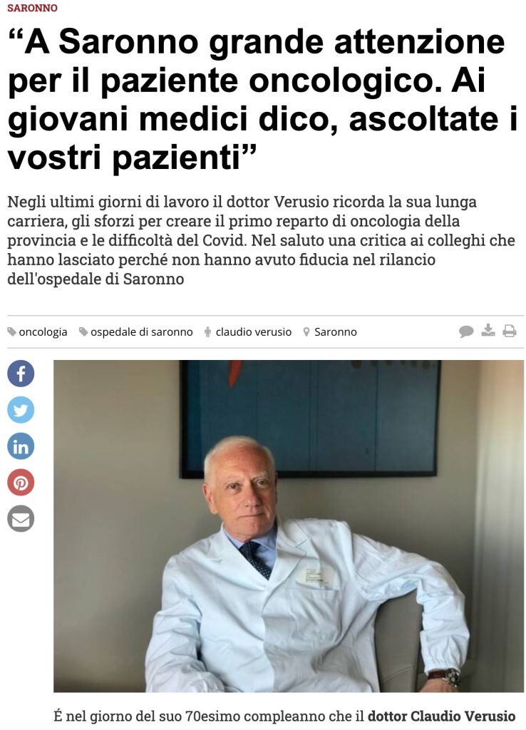 A Saronno grande attenzione per il paziente oncologico